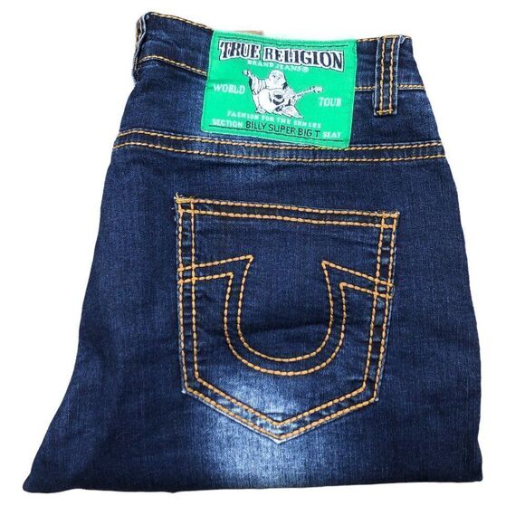 TRUE Religion Jeans Size 34 BILLY SUPER BIG T Blue - Picture 1 of 10